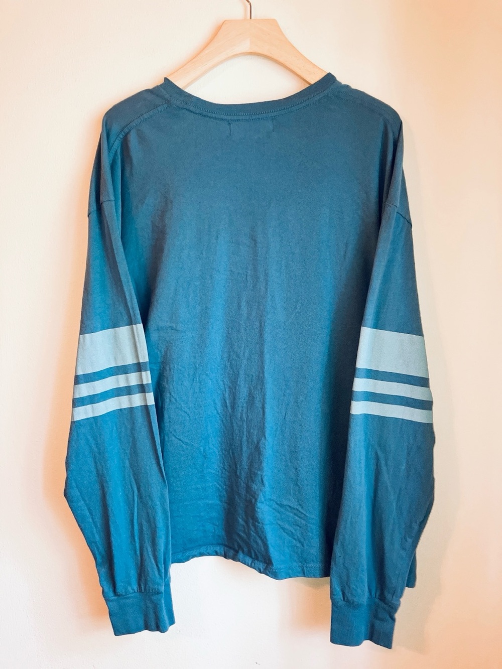 Girl Dangerous Blue Longsleeve Tshirt Mindful Varsity Striped Oversized ($65) - Picture 3 of 9